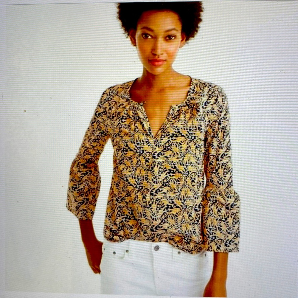 Drake’s London for J. Crew Giraffe Print Blouse. Size 12